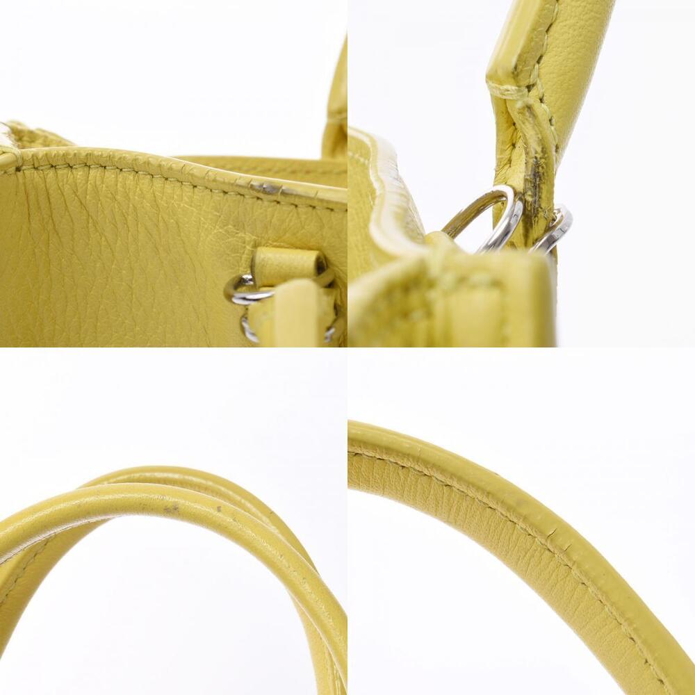 BALENCIAGA The Paper Bag Yellow Calfskin Handbag - Picture 10 of 11